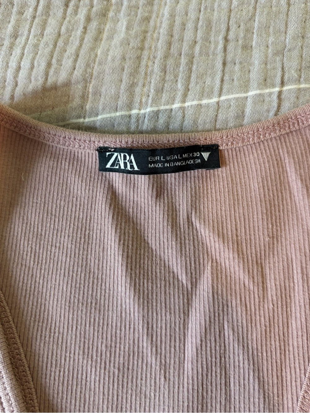 Zara Racerback Ribbed Tank Top - Picture 2 of 3